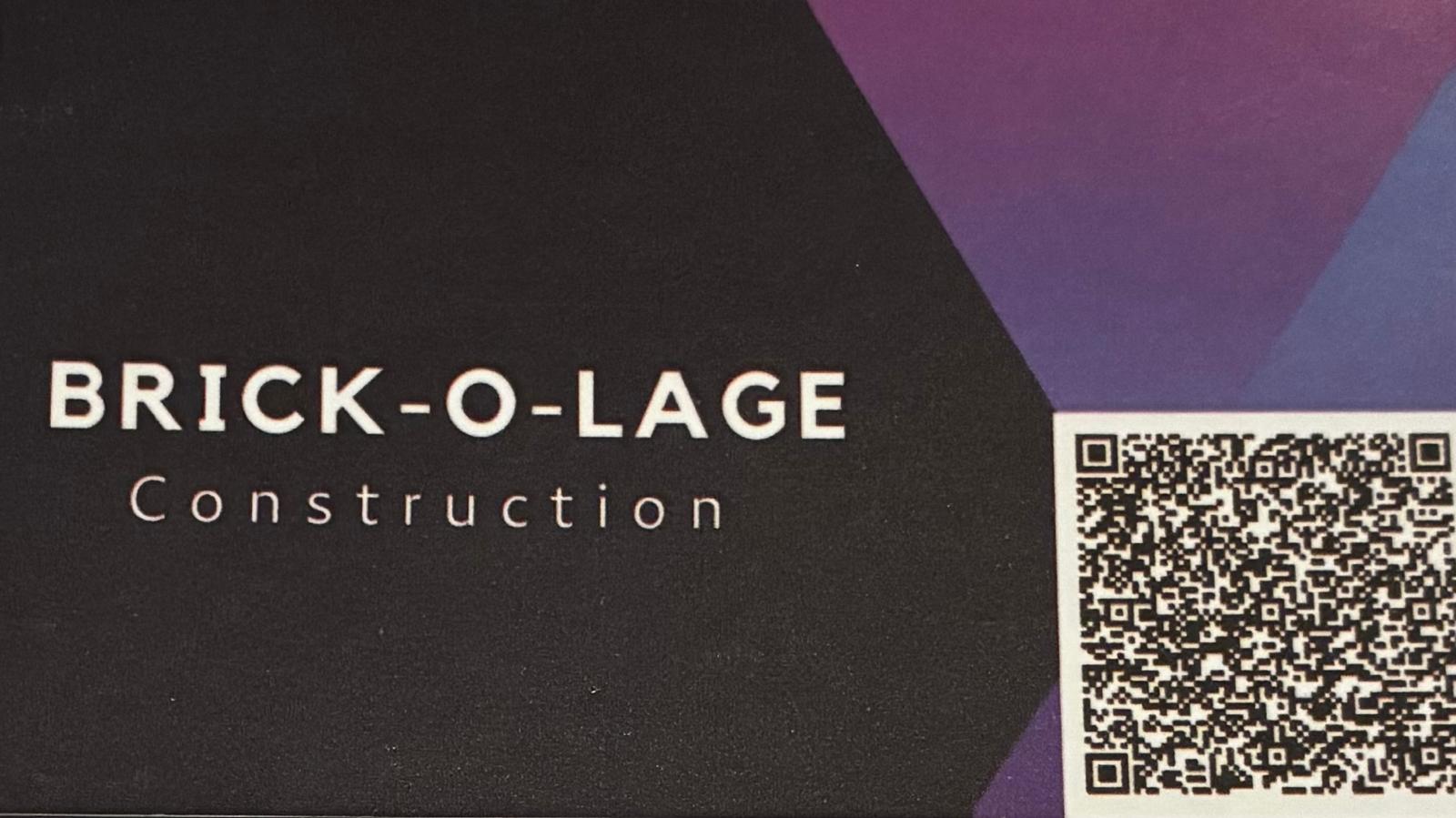 BRICK-O-LAGE business card back with contact details